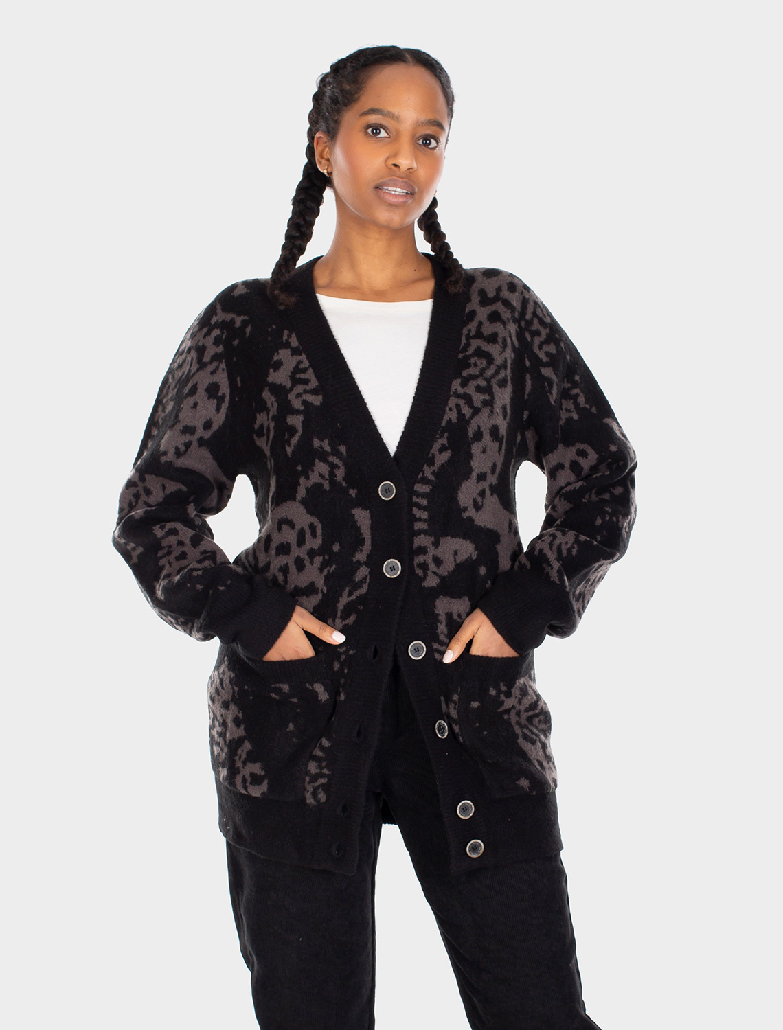 Britty Knit Jacket [black-anthra]