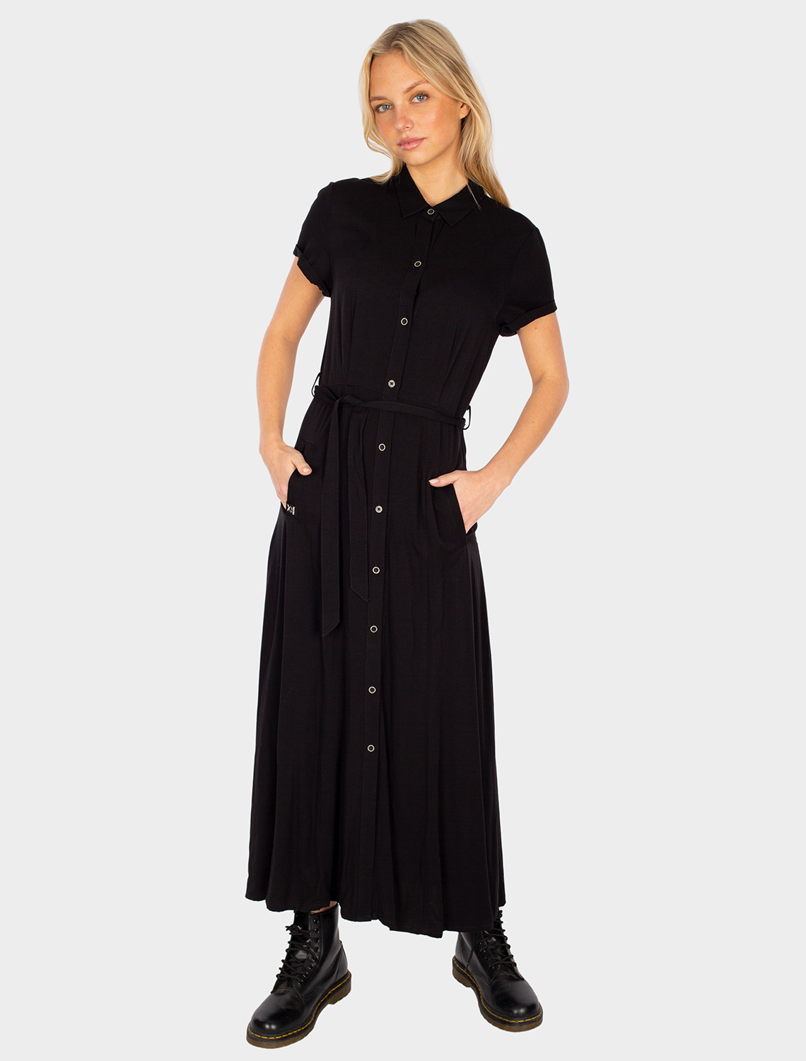 Civic Long Dress [black]