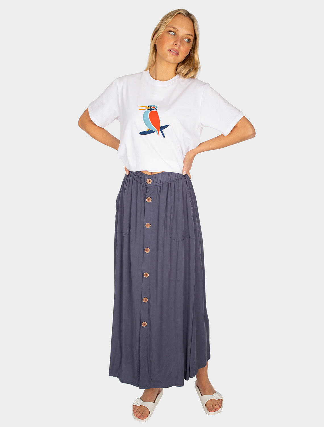 Civic Long Skirt [steelblue]