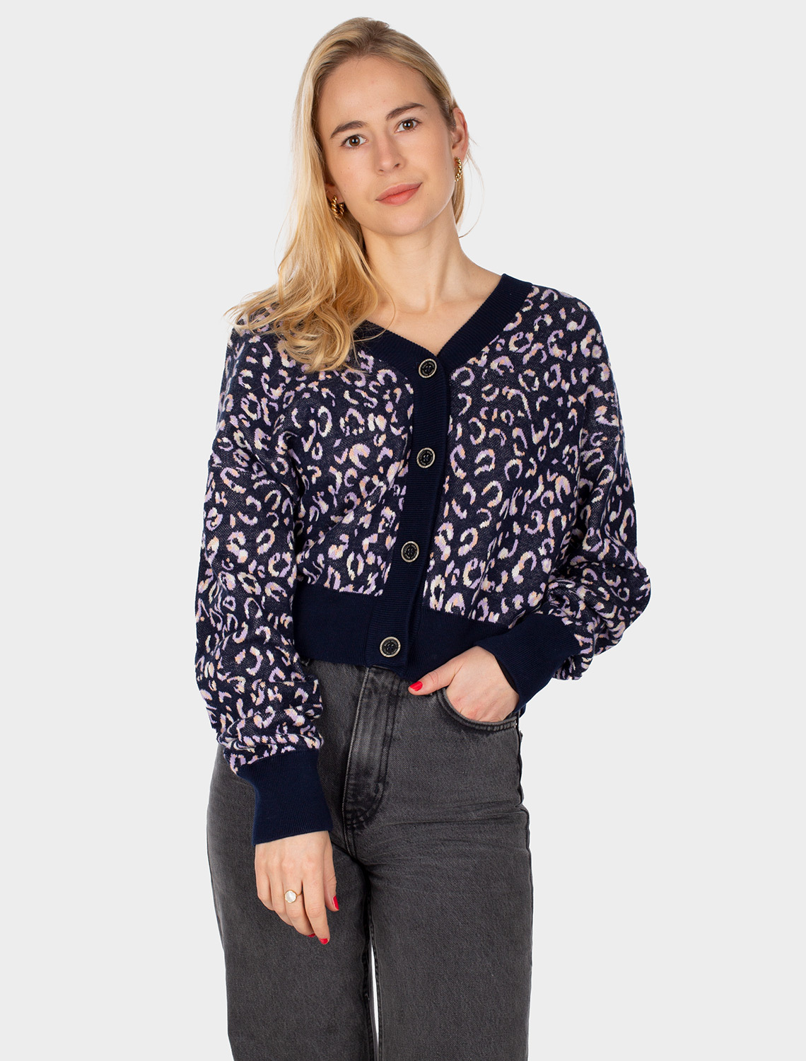 Joly Knit Jacket [navy purple]