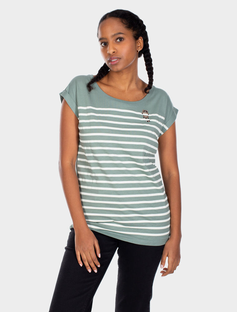 Racoon Stripe Tee [eucalyptus]