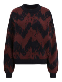 Boxy Fluff Knit [navy red]
