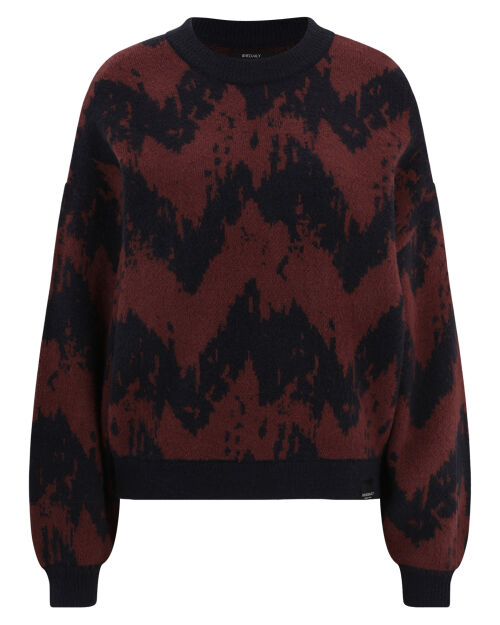 Boxy Fluff Knit [navy red]