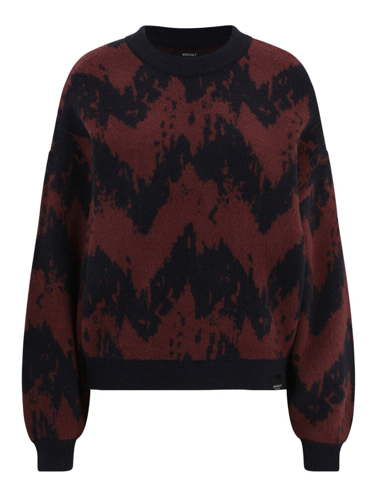 Boxy Fluff Knit [navy red]