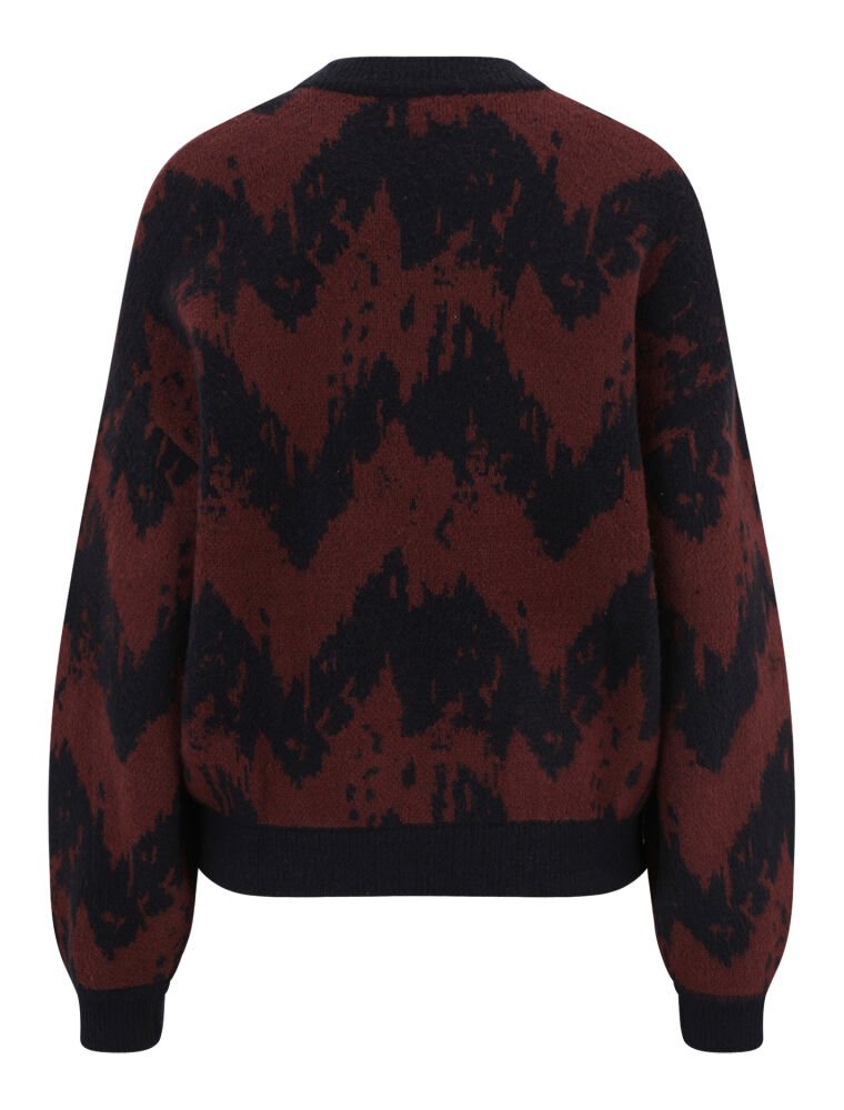 Boxy Fluff Knit [navy red]