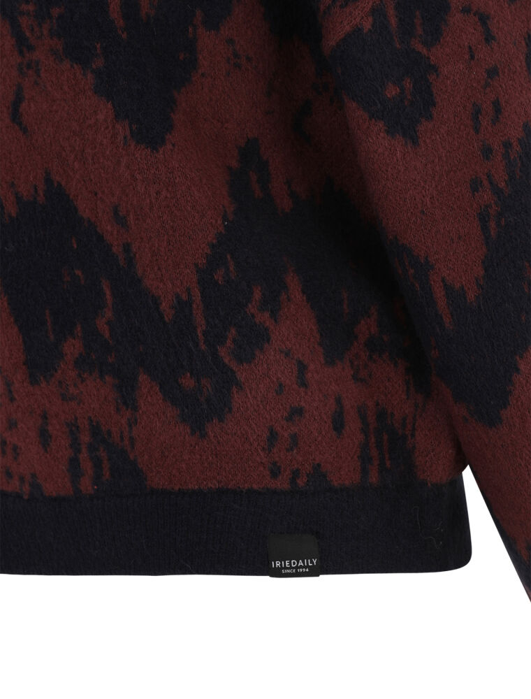 Boxy Fluff Knit [navy red]
