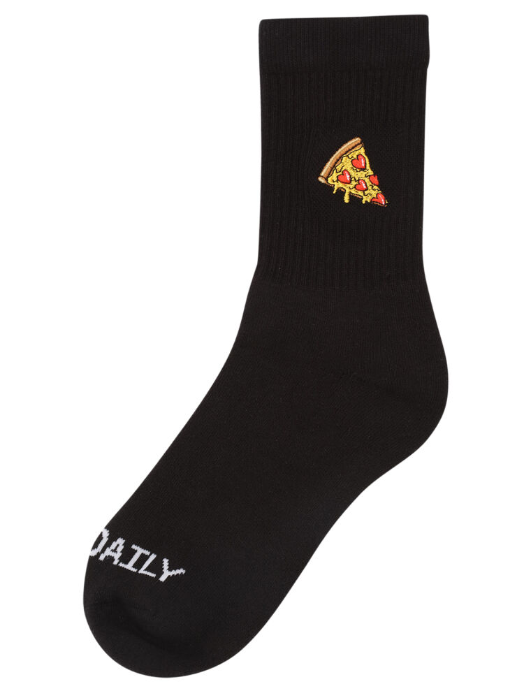 Pizza Love Socks [black]